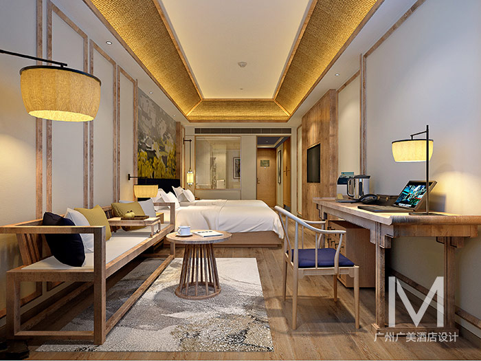 中式风格酒店客房设计效果图-木饰主题